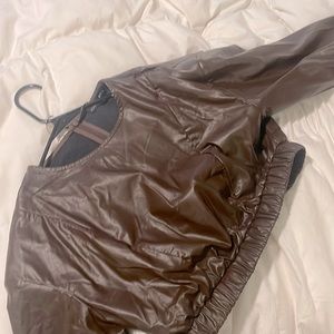 JLUX label crop leather top